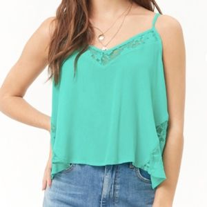 Embroidered Lace-Trim Swing Cami